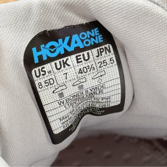 Hoka One One Bondi 8 Harbor Mist Lunar Rock Road Running Sneakers Size 8.5 Wide - Picture 7 of 8
